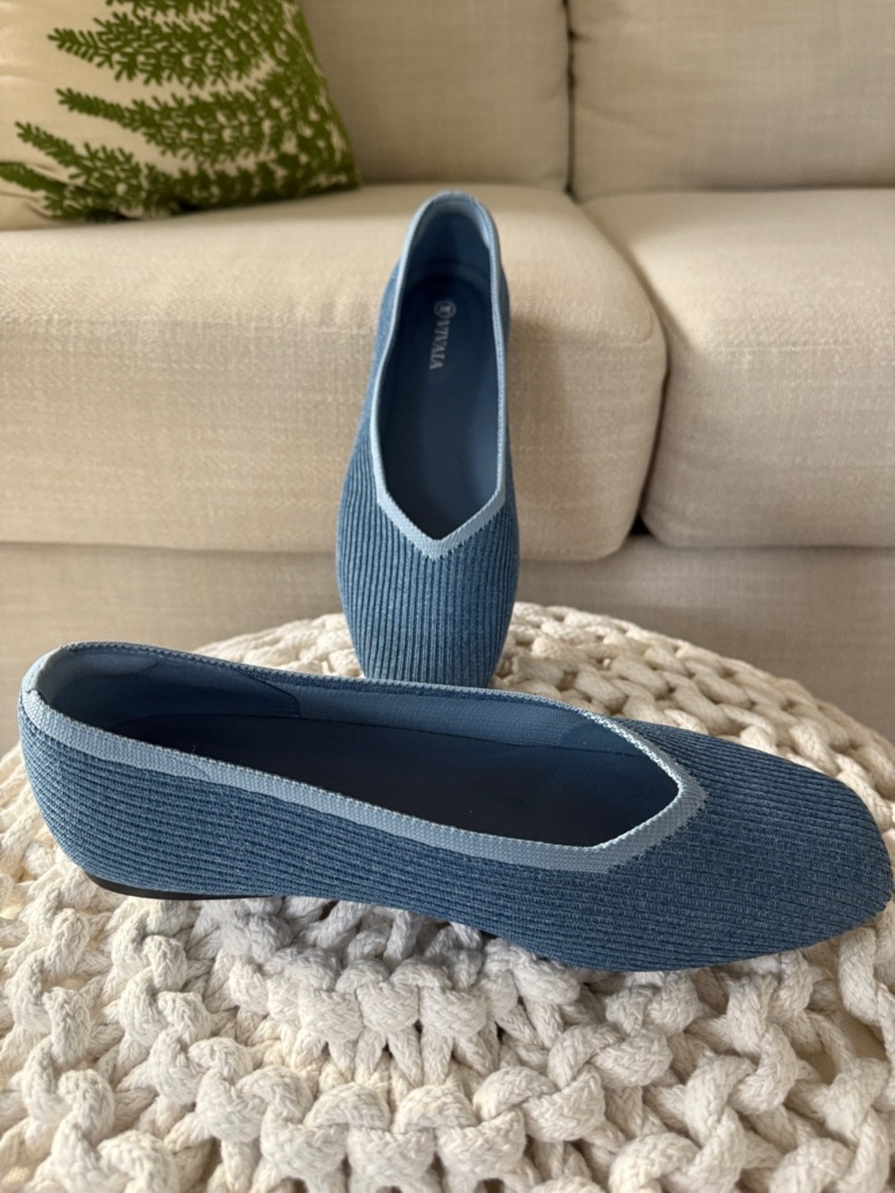 VIVAIA, New Margot Blue  Slip-On Ballet Flats - Comfort Foam Insole, size 39.5